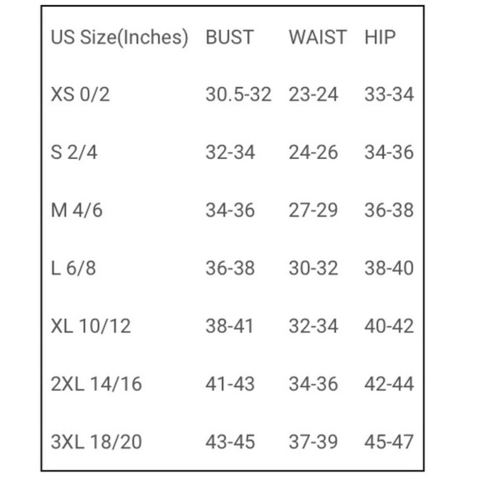 Size Chart for @story_tellers